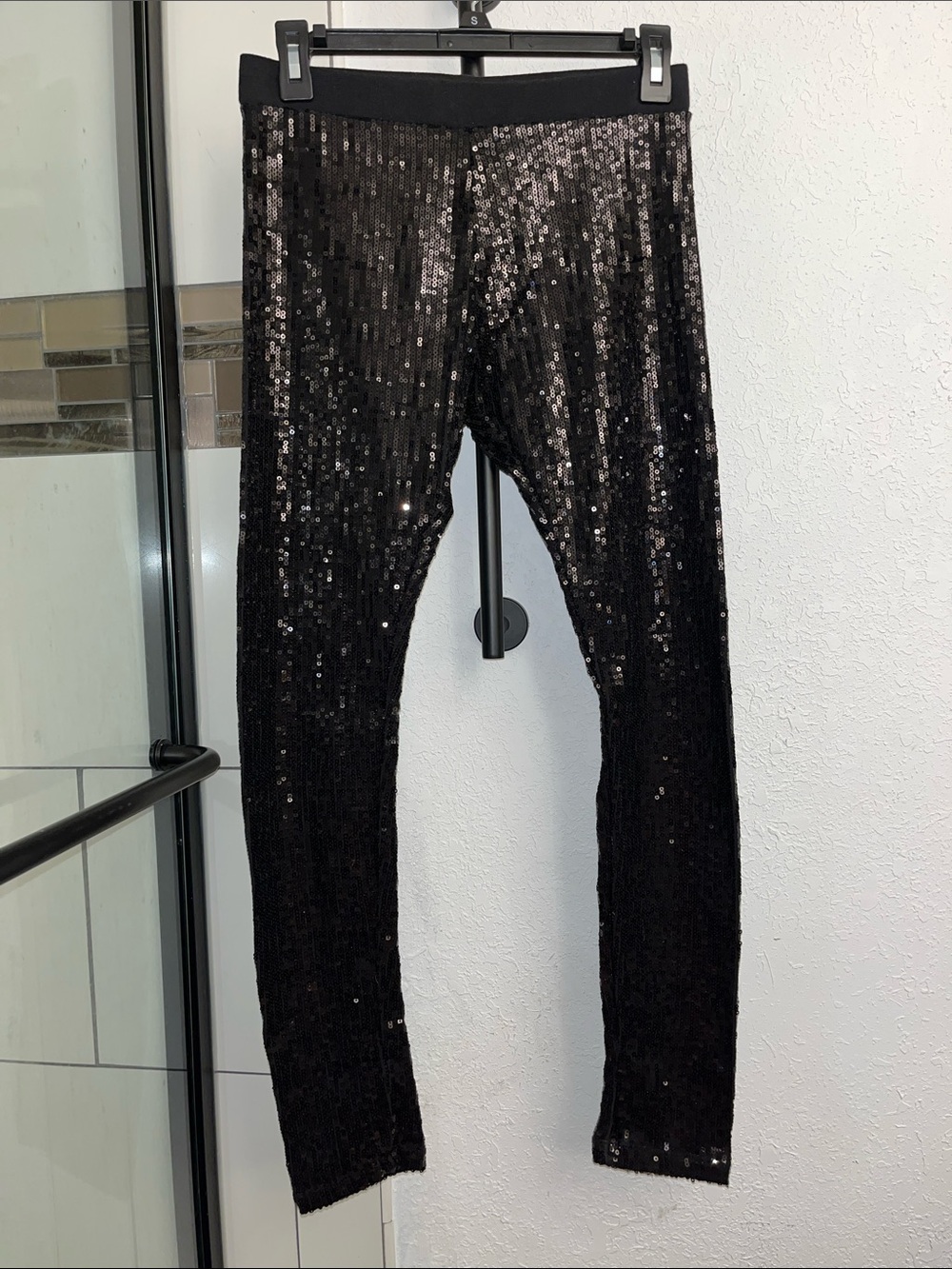 Lauren Ralph Lauren Black Sequin Skinny Pants